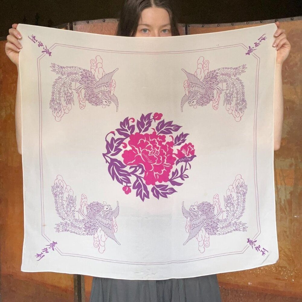 Large silk floral bandana
